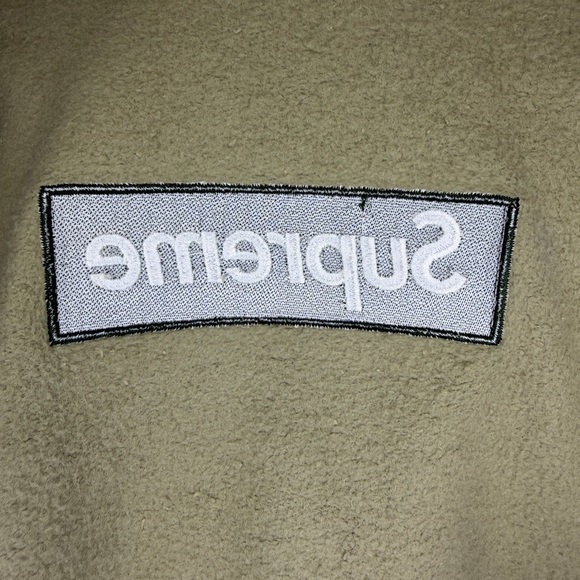 Supreme Olive and Beige Patterned Hoodie - Picture 5 of 10